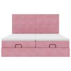 vidaXL Cadre de lit ottoman avec matelas rose 200x200 cm velours