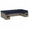 vidaXL Ensemble de canap&eacute; de jardin 10 pcs avec coussins gris r&eacute;sine tress&eacute;e