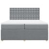 vidaXL Sommier &agrave; lattes de lit avec matelas Gris clair 200x200cm Tissu