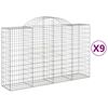 vidaXL Paniers &agrave; gabions arqu&eacute;s 9 pcs 200x50x120/140 cm Fer galvanis&eacute;