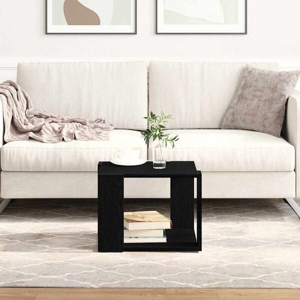 vidaXL Table basse Ch&ecirc;ne noir 40 x 40 x 30 cm Bois d'ing&eacute;nierie