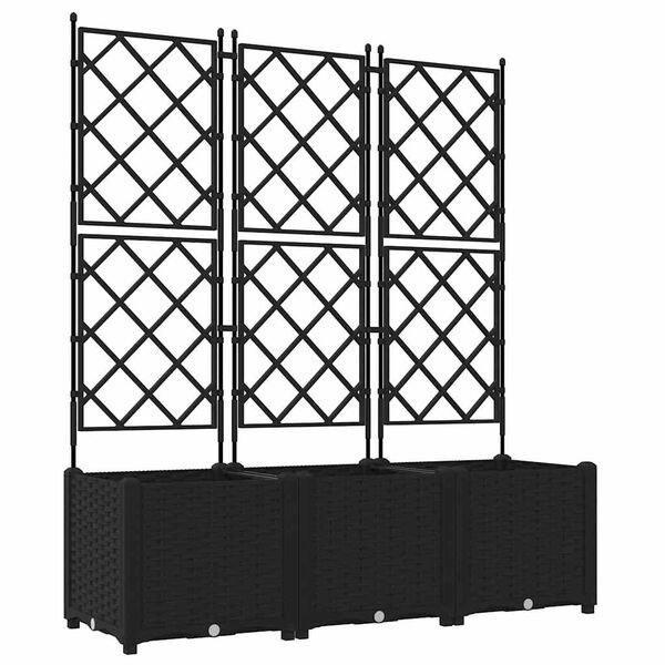 vidaXL Cache-pot de jardin 3 pcs Noir 120 x 40 x 143 cm Acier