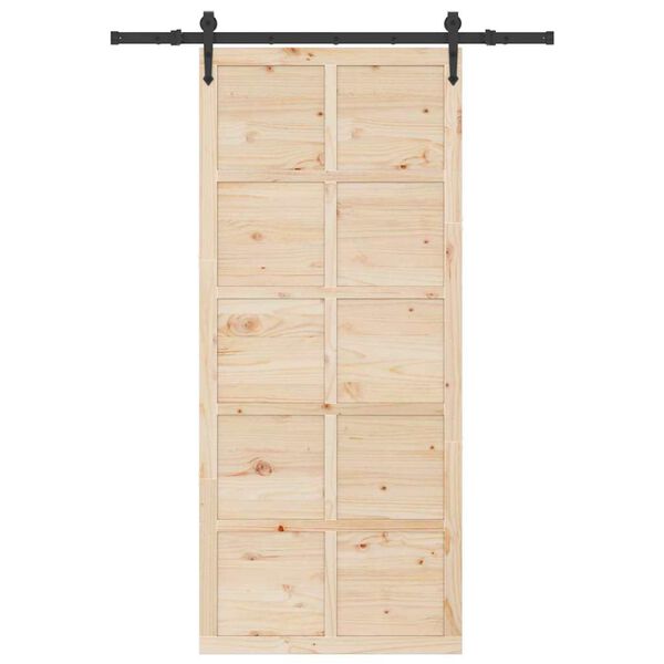 vidaXL Porte coulissante Marron 80 x 208 cm Bois de pin massif