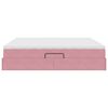 vidaXL Lit avec rangement et matelas Rose 200 x 200 cm Velours