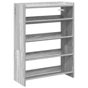 vidaXL &Eacute;tag&egrave;re &agrave; chaussures sonoma gris 60x25x81 cm bois d'ing&eacute;nierie