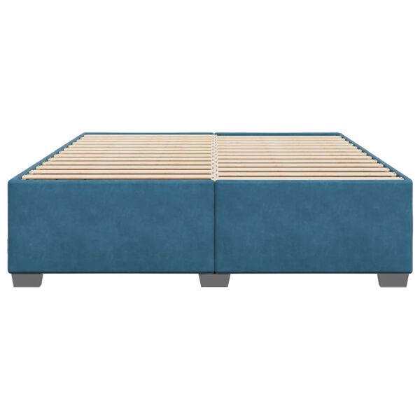 vidaXL Cadre de lit sans matelas bleu 200x200 cm velours
