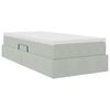 vidaXL Lit avec rangement et matelas Gris clair 90 x 190 cm Velours