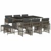 vidaXL Ensemble &agrave; manger de jardin 11pcs avec coussins gris poly rotin