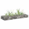 vidaXL Lit sur&eacute;lev&eacute; &agrave; gabion Acier galvanis&eacute; 90x30x10 cm