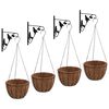 vidaXL Supports de panier suspendu avec jardini&egrave;res 4 pcs noir acier