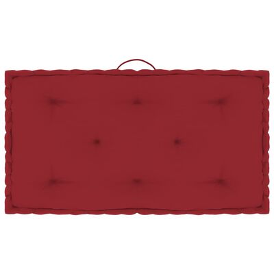 vidaXL Coussins de plancher de palette 7 pcs Rouge bordeaux Coton