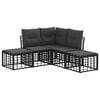vidaXL Ensemble de canap&eacute;s d'ext&eacute;rieur 4 pcs Noir Polyester
