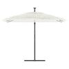vidaXL Parasol de jardin avec m&acirc;t en acier blanc 290x290x238 cm