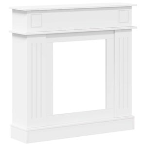 vidaXL Cadre de chemin&eacute;e Blanc 102 x 26 x 100 cm Bois d'ing&eacute;nierie