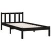 vidaXL Cadre de lit sans matelas noir bois massif 100x200 cm
