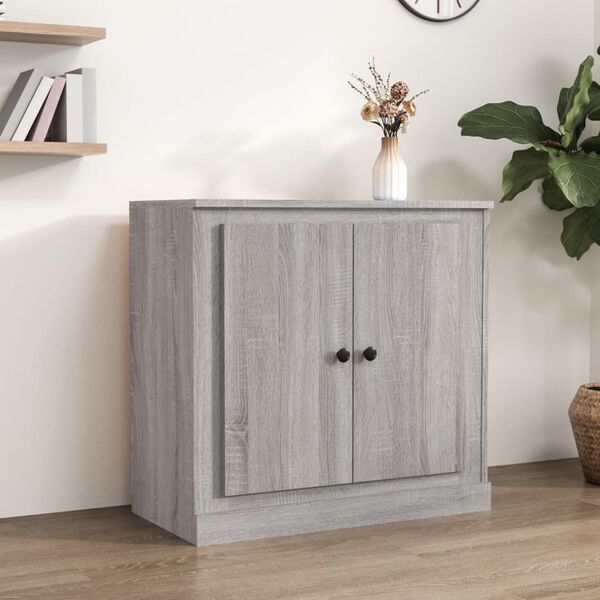 vidaXL Buffet sonoma gris 70x35,5x67,5 cm bois d'ing&eacute;nierie