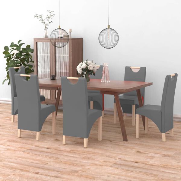 vidaXL Chaises &agrave; manger lot de 6 gris similicuir