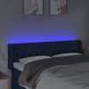 vidaXL T&ecirc;te de lit &agrave; LED Bleu 163x16x78/88 cm Tissu