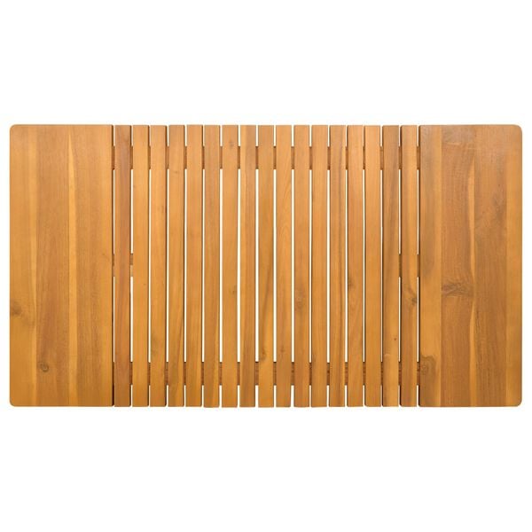vidaXL Tapis de bain Uni Marron 100 x 55 cm bois