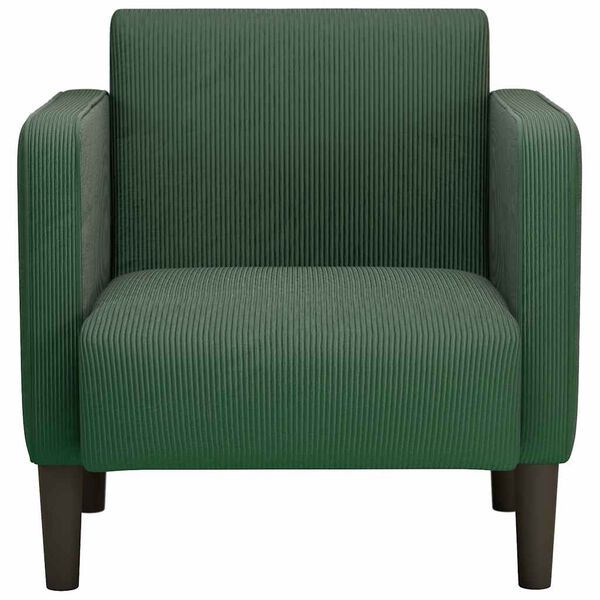 vidaXL Canap&eacute;-chaise accoudoirs vert fonc&eacute; 54 cm tissu velours c&ocirc;tel&eacute;