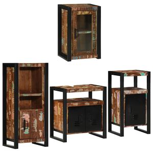 vidaXL Ensemble de mobilier de salle de bain 4 pc Multicolore