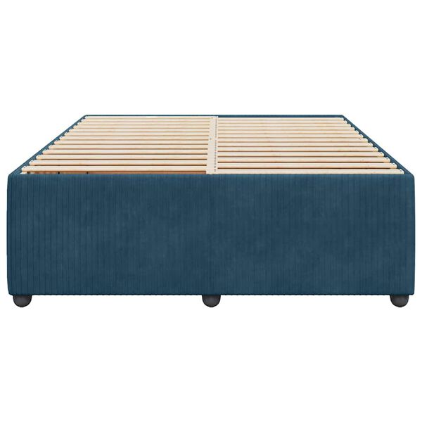 vidaXL Cadre de lit sans matelas bleu 140x190 cm velours