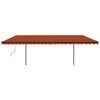 vidaXL Auvent manuel r&eacute;tractable avec poteaux 3,5x2,5 m Orange/marron