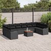 vidaXL Ensemble de canap&eacute; de jardin avec coussin 11 pcs Noir polyrotin