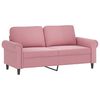 vidaXL Canap&eacute; 2 places avec oreillers d&eacute;coratifs rose 140 cm velours