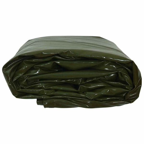 vidaXL B&acirc;che 650g / m&sup2; Vert olive 3 x 3 m Toile avec rev&ecirc;tement en PVC