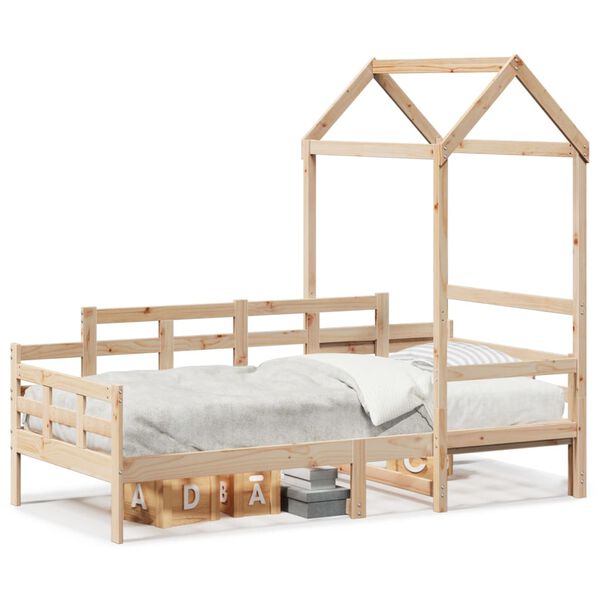 vidaXL Lit de jour avec toit sans matelas 90x190 cm bois massif