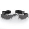 vidaXL Salon de jardin 9 pcs avec coussins R&eacute;sine tress&eacute;e Gris fonc&eacute;