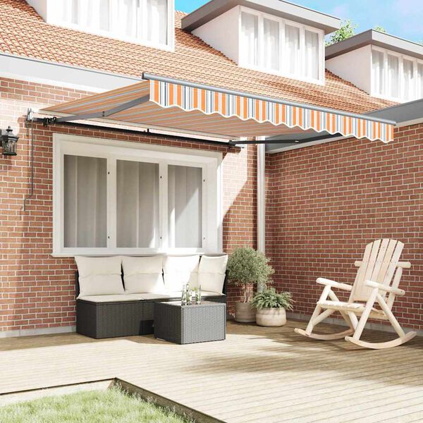 vidaXL Auvent R&eacute;tractable Multicolore 300 x 250 cm Tissu et Aluminium