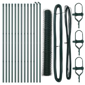 vidaXL Poteau de cl&ocirc;ture. Vert