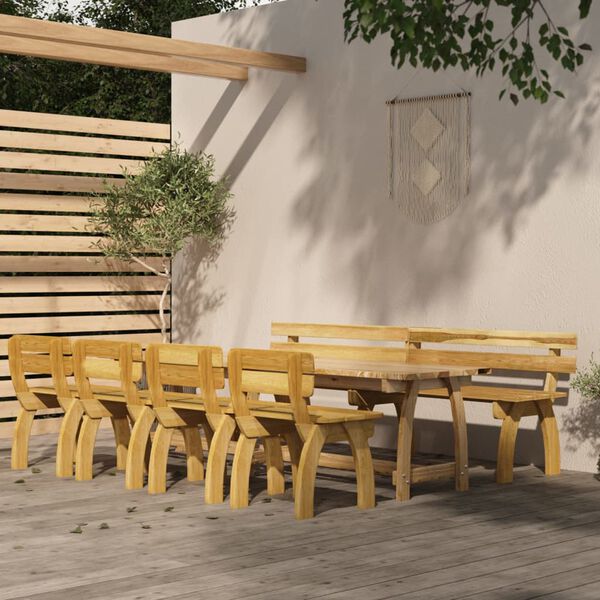 vidaXL Ensemble &agrave; manger de jardin 6 pcs Bois de pin impr&eacute;gn&eacute;