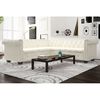 vidaXL Canap&eacute; d'angle Chesterfield 5 places en similicuir blanc