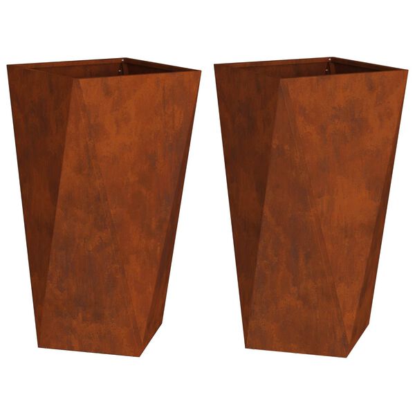 vidaXL Jardini&egrave;re 2 pcs Rouill&eacute; 40 x 40 x 75 cm