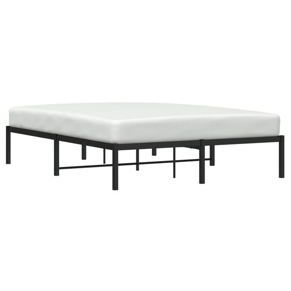 vidaXL Cadre de lit m&eacute;tal sans matelas noir 135x190 cm