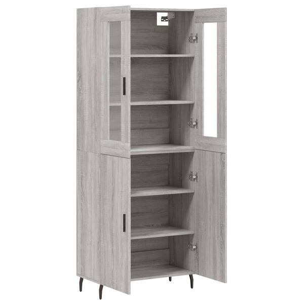 vidaXL Buffet haut Sonoma gris 69,5x34x180 cm Bois d'ing&eacute;nierie