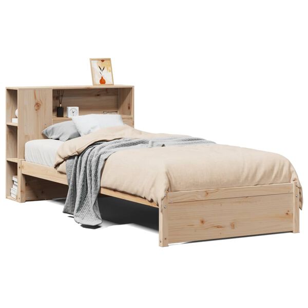 vidaXL Lit biblioth&egrave;que sans matelas 90x190 cm bois de pin massif