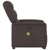 vidaXL Fauteuil inclinable de massage Marron fonc&eacute; Tissu