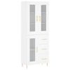 vidaXL Buffet haut Blanc 69,5x34x180 cm Bois d'ing&eacute;nierie