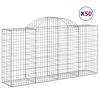 vidaXL Paniers &agrave; gabions arqu&eacute;s 50 pcs 200x50x100/120 cm fer galvanis&eacute;