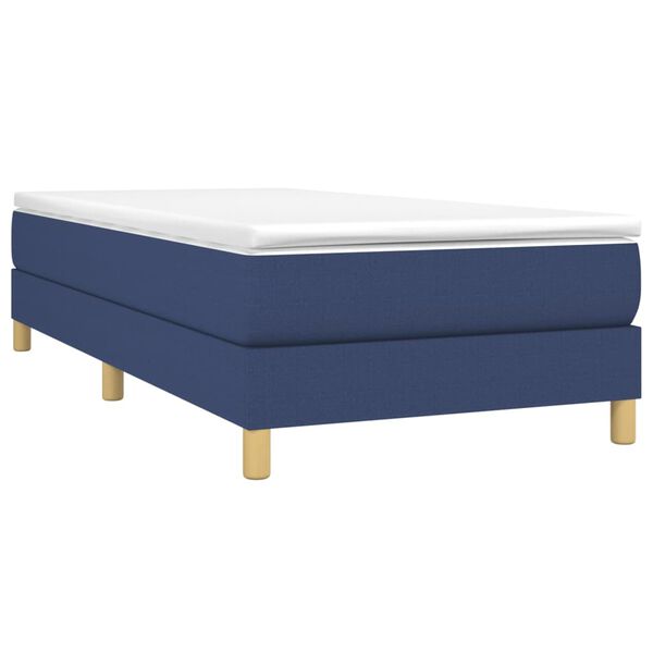 vidaXL Sommier &agrave; lattes de lit avec matelas Bleu 90x200 cm Tissu