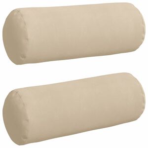 vidaXL Coussins d'accent 2 pcs Cr&egrave;me &Oslash; 25 x 70 cm Tissu en microfibre
