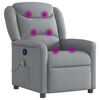 vidaXL Fauteuil de massage inclinable Gris clair Tissu