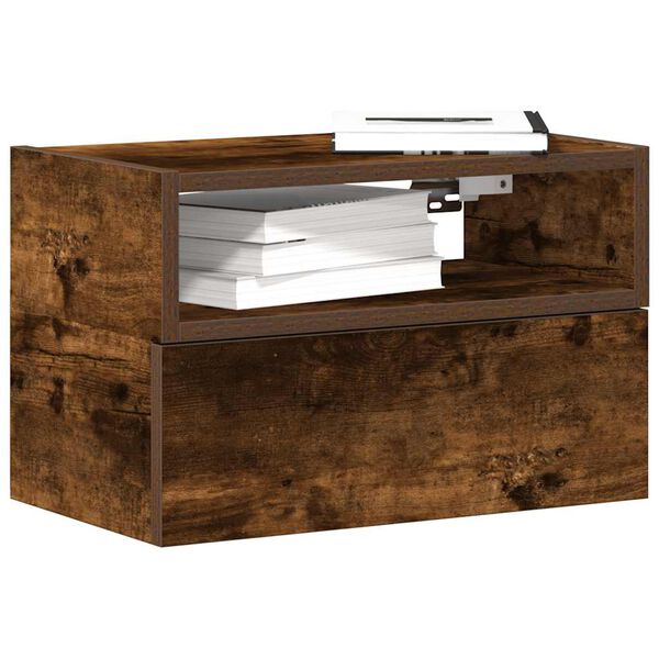 vidaXL Tables de chevet murales 2 pcs Chêne fumé 45x26x28,5 cm