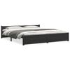 vidaXL Cadre de lit sans matelas noir bois massif 180x200 cm