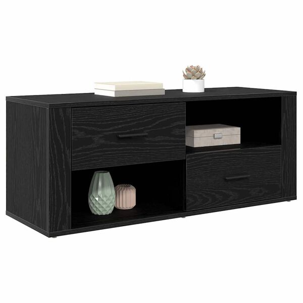 vidaXL Meuble TV Ch&ecirc;ne noir 100 x 35 x 40 cm Bois d'ing&eacute;nierie