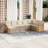 vidaXL Salon de jardin avec coussins 8 pcs beige r&eacute;sine tress&eacute;e